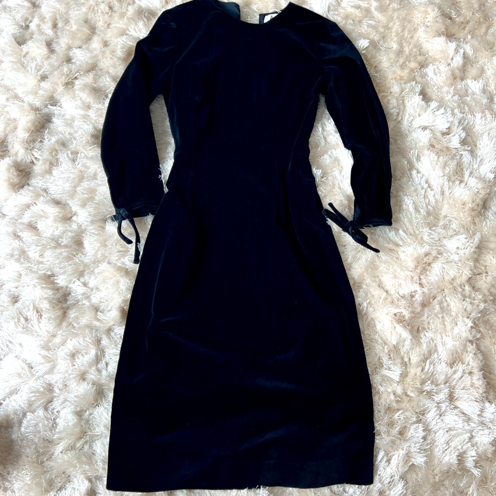 NWT Acme Studios long Sleeve Navy Velvet Dress S/M